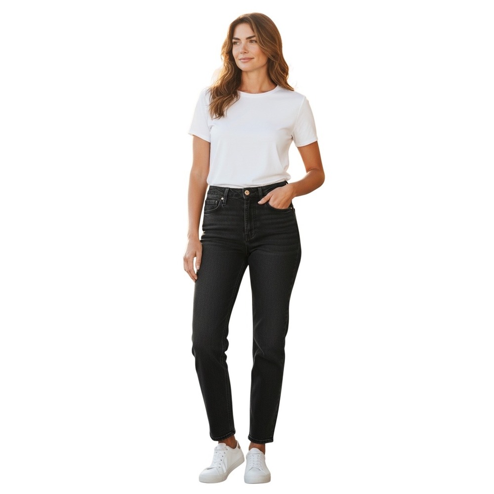 Escada Margaretha Ley Vintage Grey Acid Wash High Rise Straight‎ Leg Jeans Italy